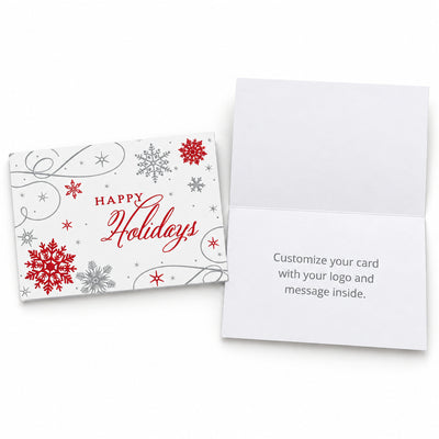 Snowflake Swirls 80lb 7 x 5 Foldover Card Set