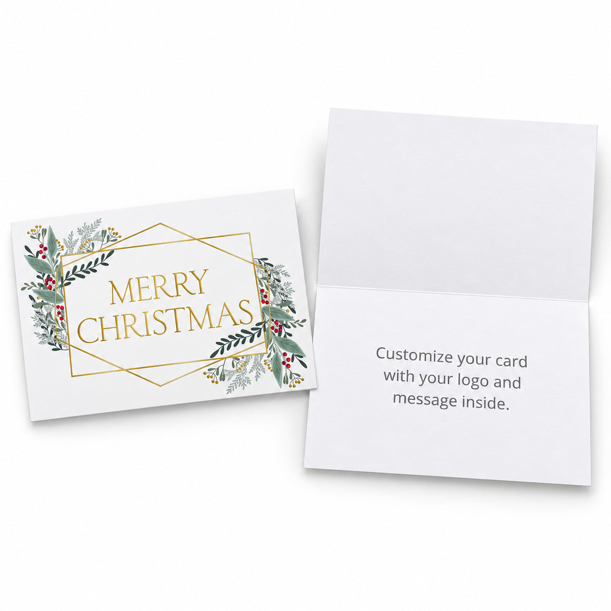 Merry Christmas Lines 80lb 7 x 5 Foldover Card Set