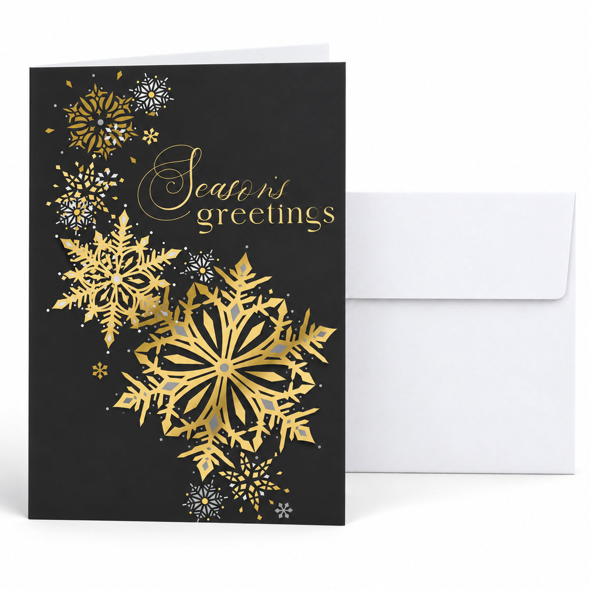 Metallic Snowflakes 80lb 5 x 7 Foldover Card Set