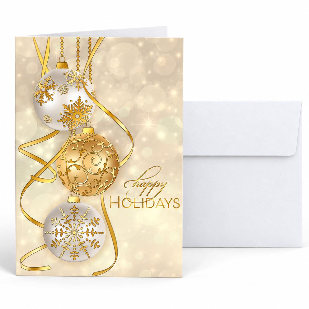 Golden Baubles 80lb 5 x 7 Foldover Card Set