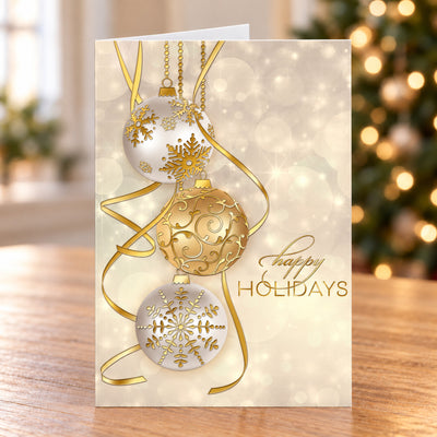 Golden Baubles 80lb 5 x 7 Foldover Card Set