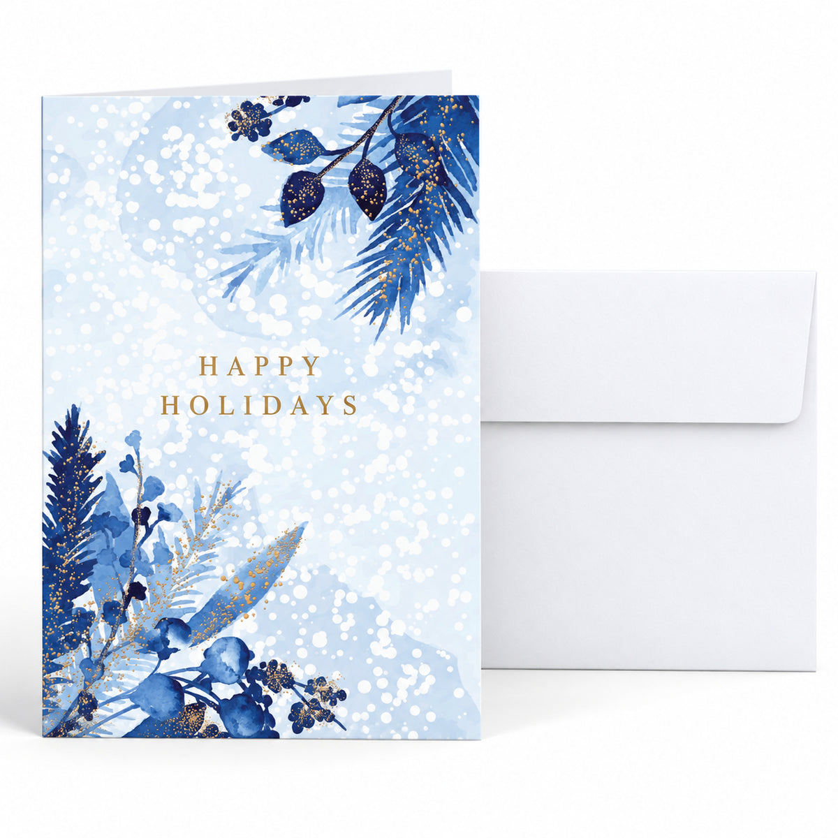 Holiday Blues 80lb 5 x 7 Foldover Card Set