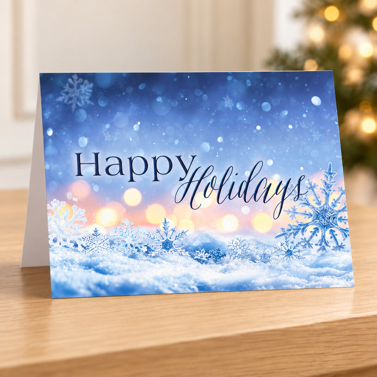 Winter Crystals 80lb 7 x 5 Foldover Card Set