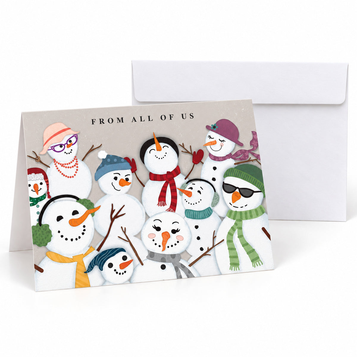 Snowman Festivities 80lb 7 x 5 Foldover Card Set