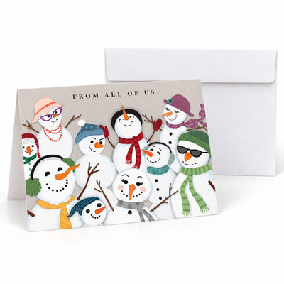 Snowman Festivities 80lb 7 x 5 Foldover Card Set