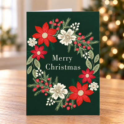 Yuletide Wreath 80lb 5 x 7 Foldover Card Set