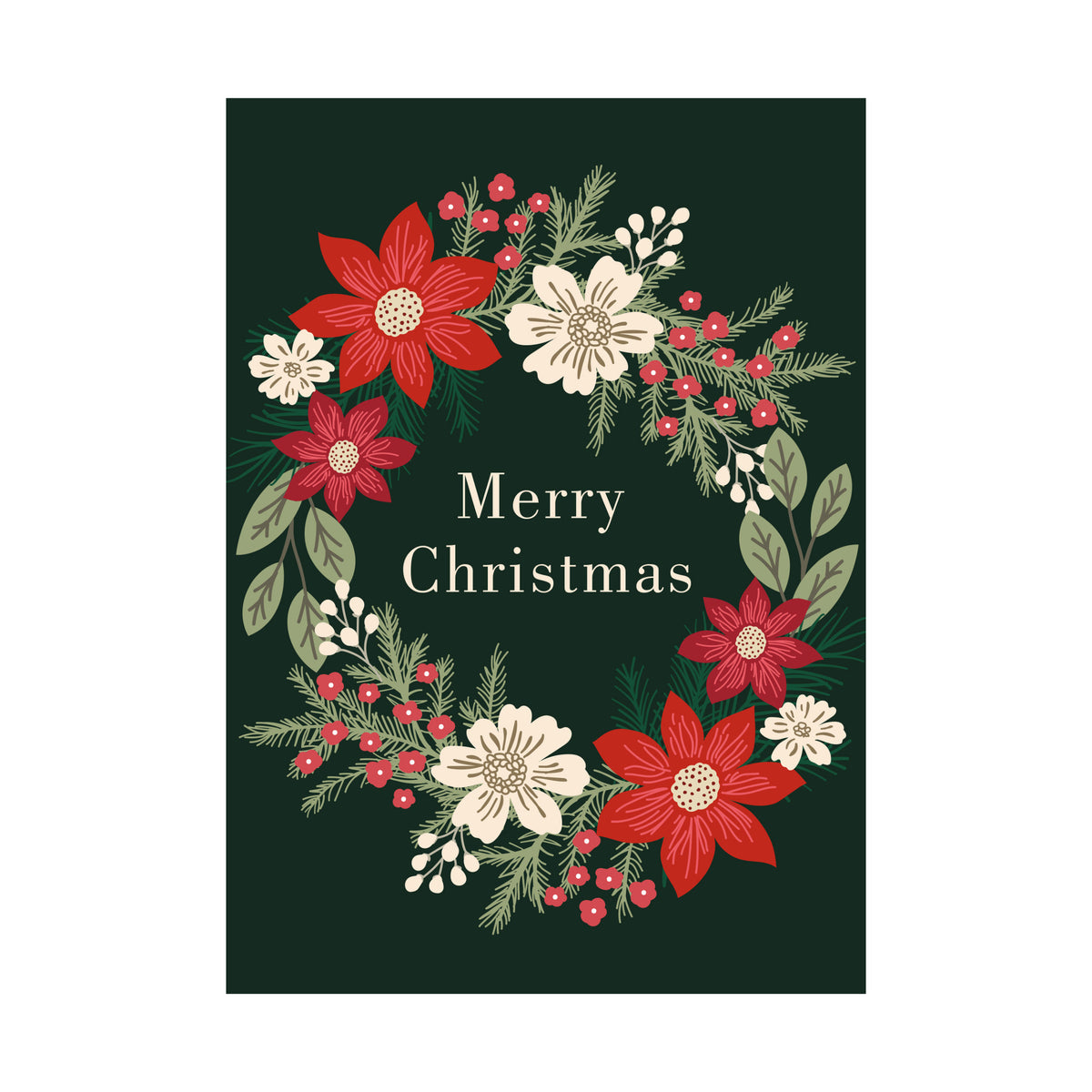 Yuletide Wreath 80lb 5 x 7 Foldover Card Set
