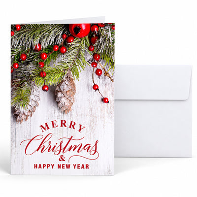 Rustic Sprigs Holiday Calendar 80lb 5 x 7 Foldover Card Set