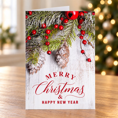 Rustic Sprigs Holiday Calendar 80lb 5 x 7 Foldover Card Set