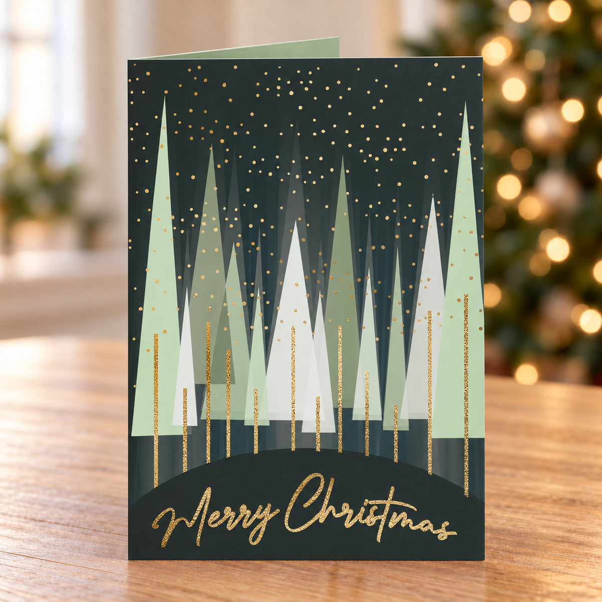 Hunter Forest Holiday Calendar 80lb 5 x 7 Foldover Card Set