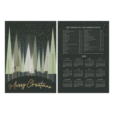 Hunter Forest Holiday Calendar 80lb 5 x 7 Foldover Card Set
