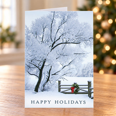Frosty Winter Holiday Calendar 80lb 5 x 7 Foldover Card Set