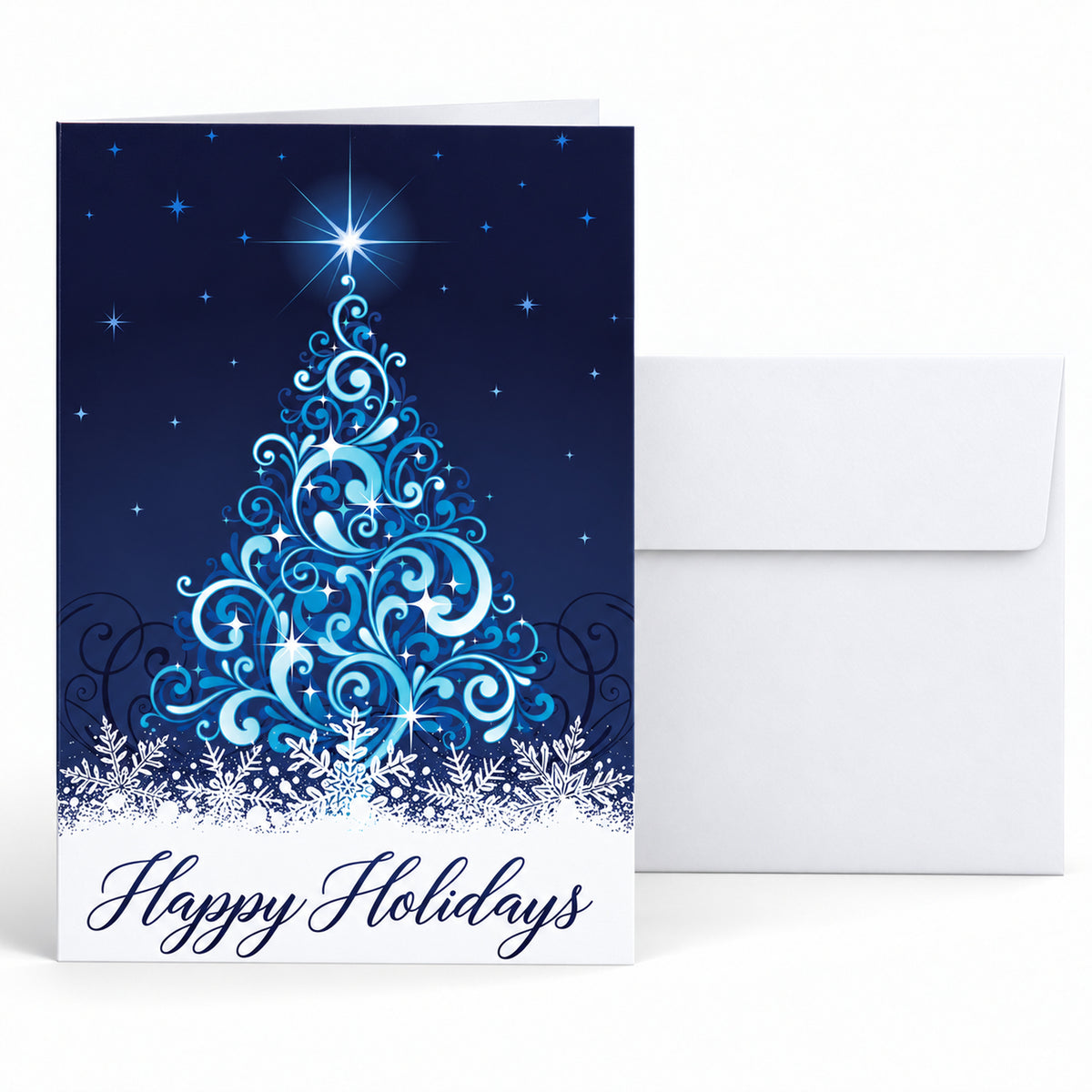 Swirling Tree 80lb 5 x 7 Foldover Card Set