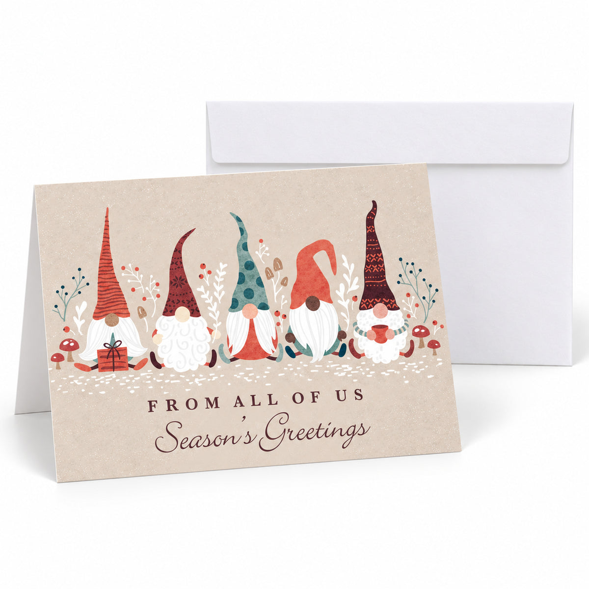Santa's Friends 80lb 7 x 5 Foldover Card Set
