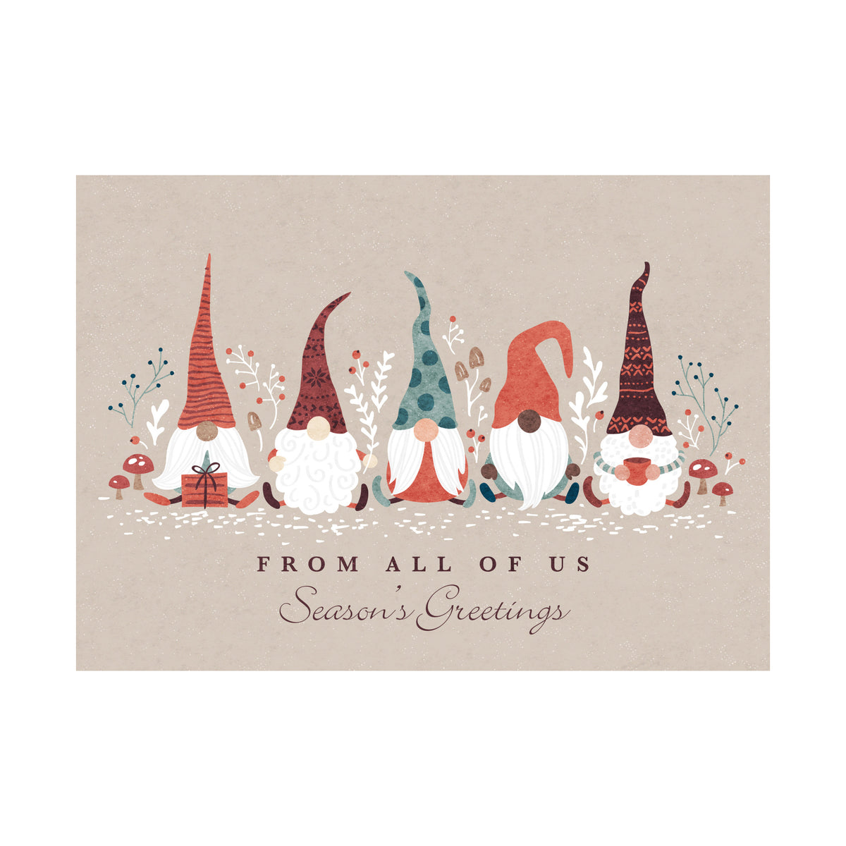 Santa's Friends 80lb 7 x 5 Foldover Card Set