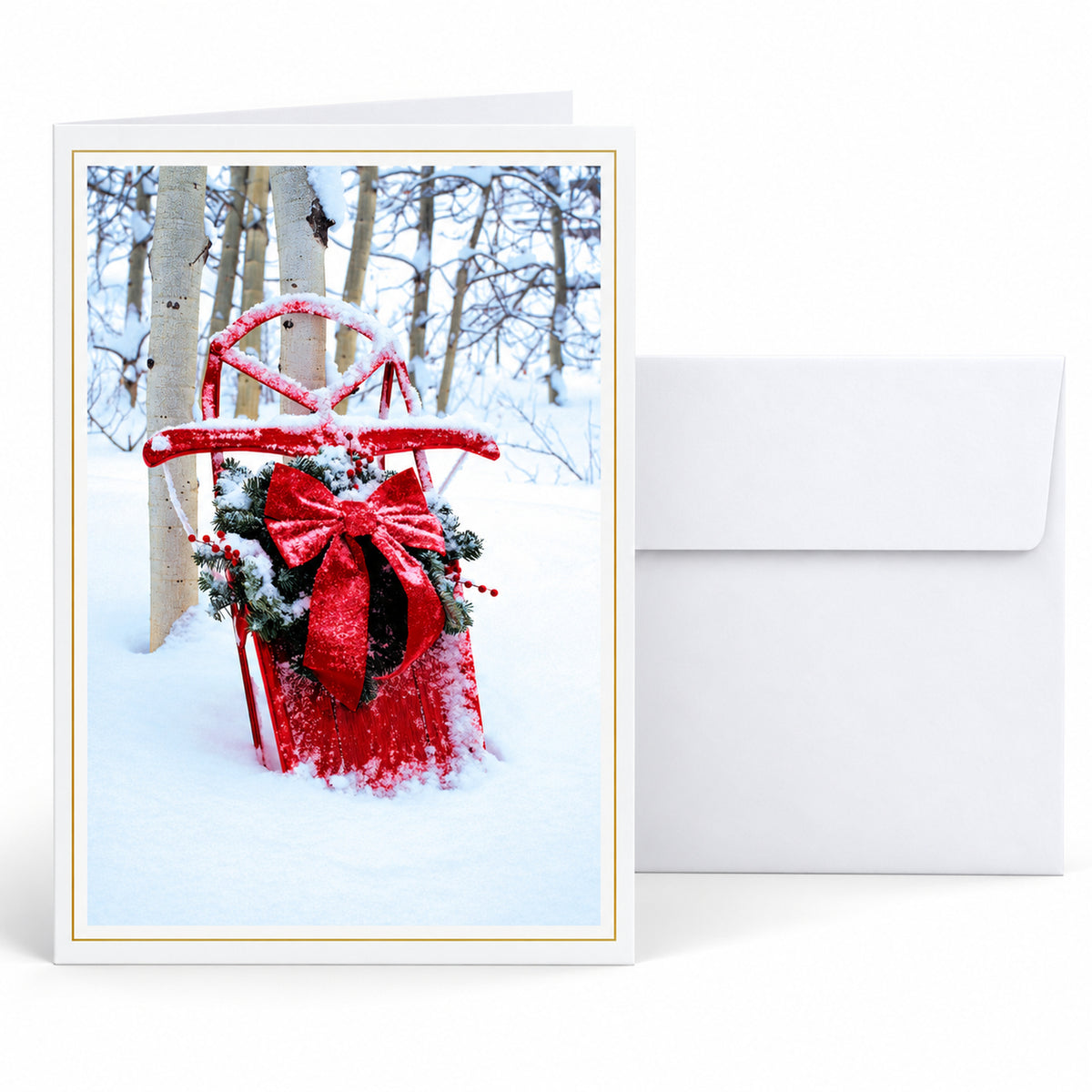 Winter Activity 80lb 5 x 7 Foldover Card Set