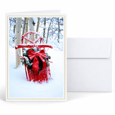 Winter Activity 80lb 5 x 7 Foldover Card Set