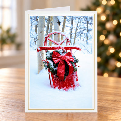Winter Activity 80lb 5 x 7 Foldover Card Set