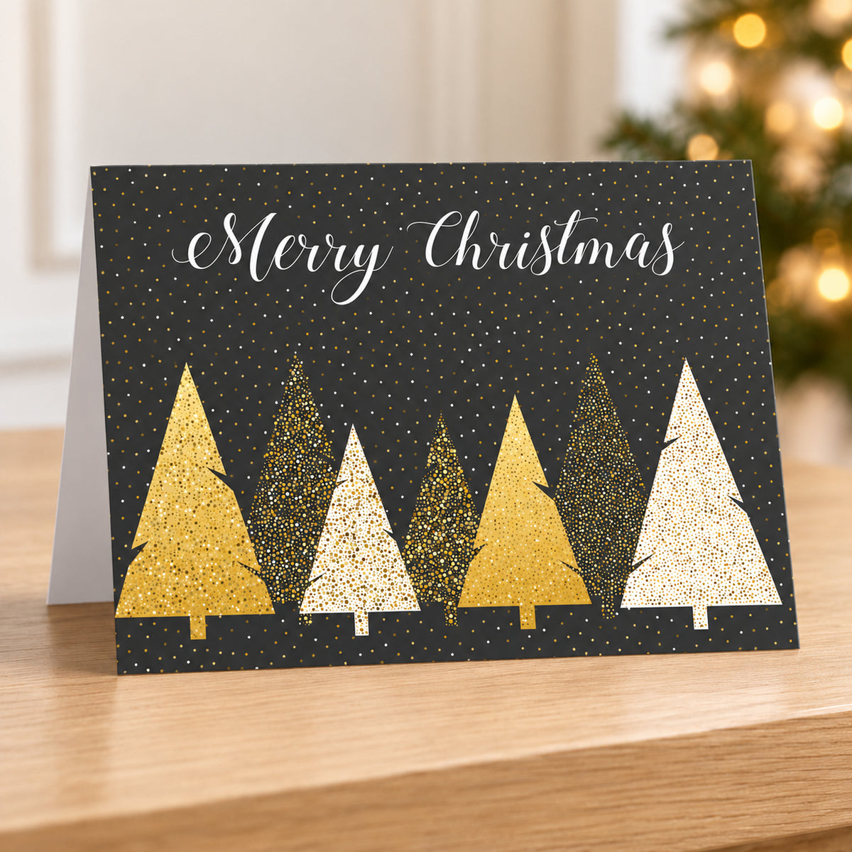 Merry Christmas Simplicity 80lb 7 x 5 Foldover Card Set