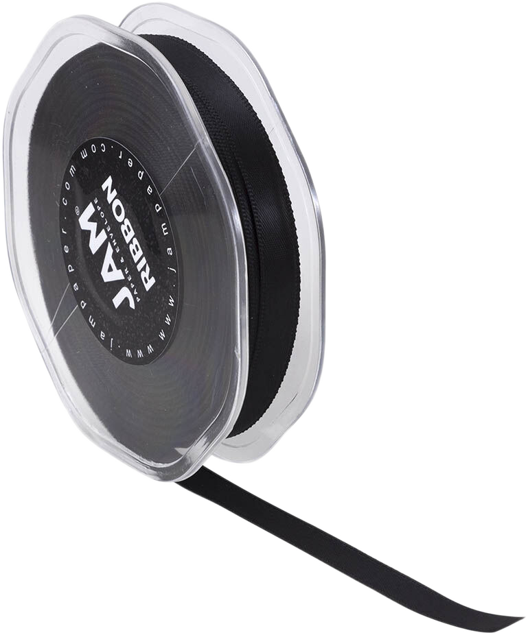 Black Satin 3/8 Inch Thick x 25 Yards Ribbon