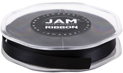 Black Satin 3/8 Inch Thick x 25 Yards Ribbon