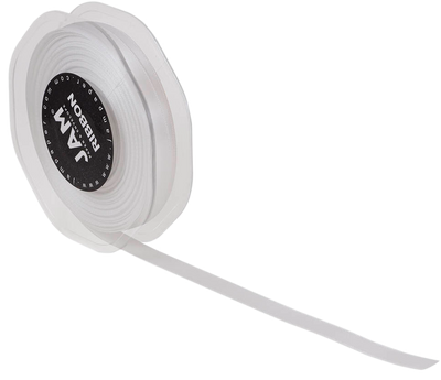 White Satin 3/8 Inch Thick x 25 Yards Ribbon