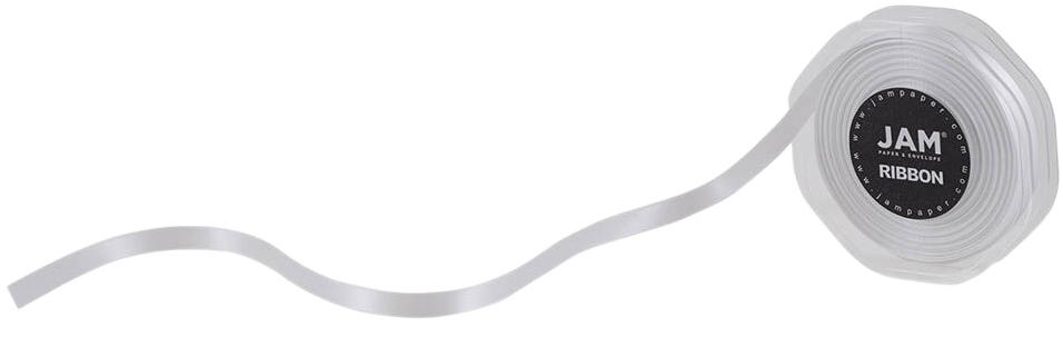White Satin 3/8 Inch Thick x 25 Yards Ribbon