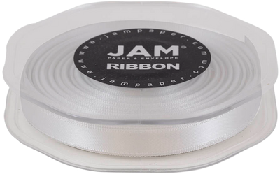 White Satin 3/8 Inch Thick x 25 Yards Ribbon