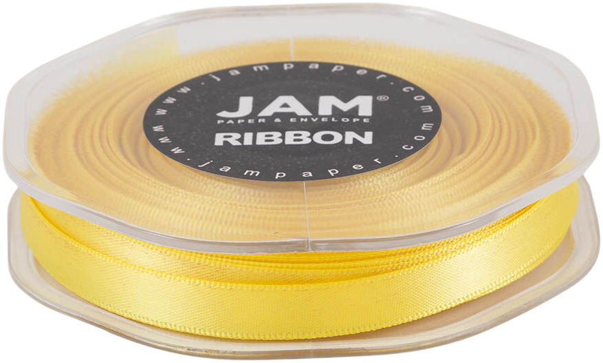 Yellow Satin 3/8 Inch Thick x 25 Yards Ribbon