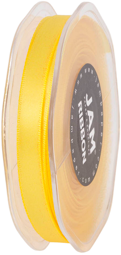 Yellow Satin 3/8 Inch Thick x 25 Yards Ribbon