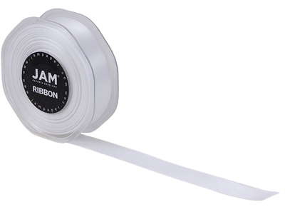 White Satin 7/8 Inch Thick x 25 Yards Ribbon