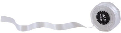 White Satin 7/8 Inch Thick x 25 Yards Ribbon