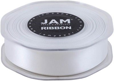 White Satin 7/8 Inch Thick x 25 Yards Ribbon