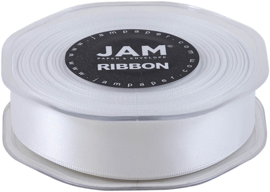 White Satin 7/8 Inch Thick x 25 Yards Ribbon