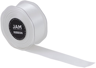 White Satin 1 1/2 Inch Thick x 25 Yards Ribbon