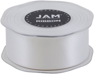 White Satin 1 1/2 Inch Thick x 25 Yards Ribbon