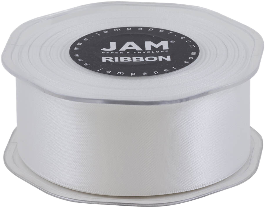White Satin 1 1/2 Inch Thick x 25 Yards Ribbon