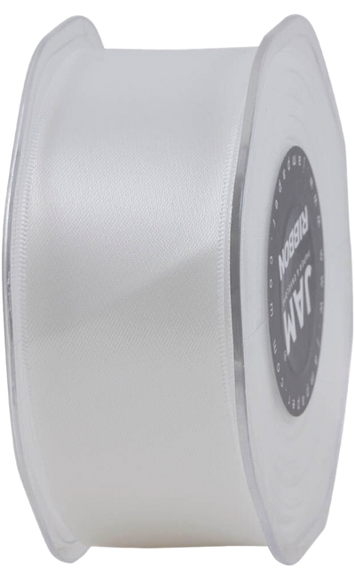 White Satin 1 1/2 Inch Thick x 25 Yards Ribbon