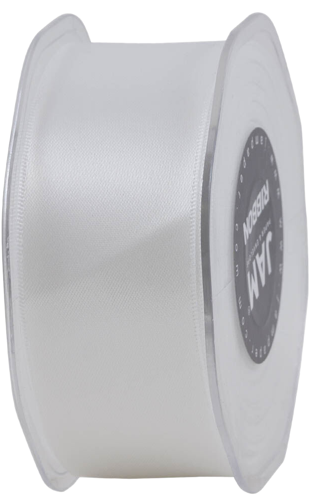 White Satin 1 1/2 Inch Thick x 25 Yards Ribbon