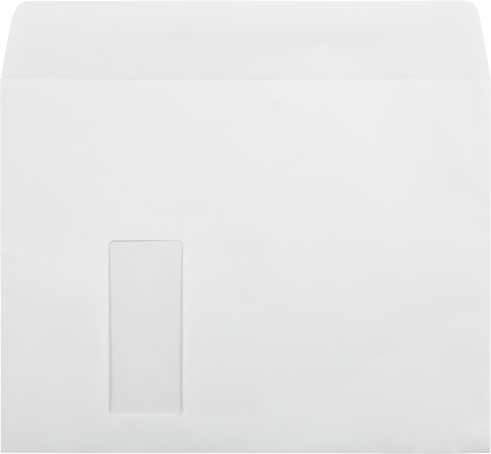 White 28lb 8 3/4 x 11 1/2 Booklet Window Envelopes
