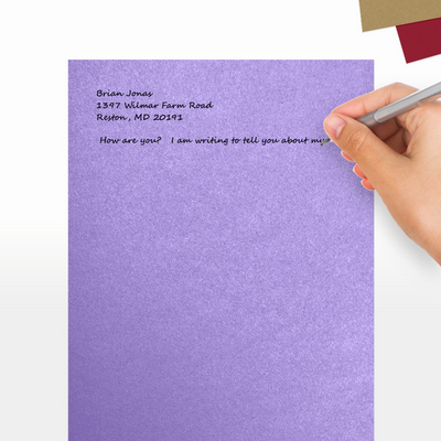 Amethyst Purple Metallic 105lb 8 1/2 x 11 Cardstock