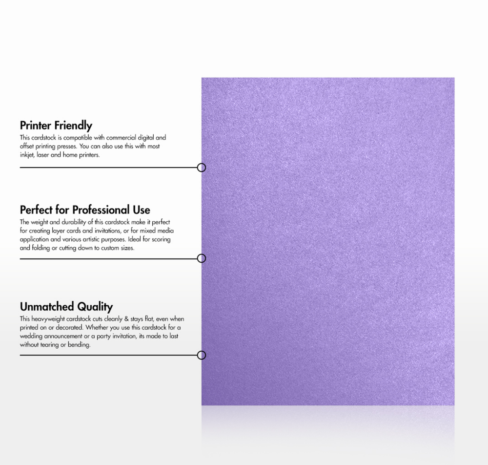 Amethyst Purple Metallic 105lb 8 1/2 x 11 Cardstock