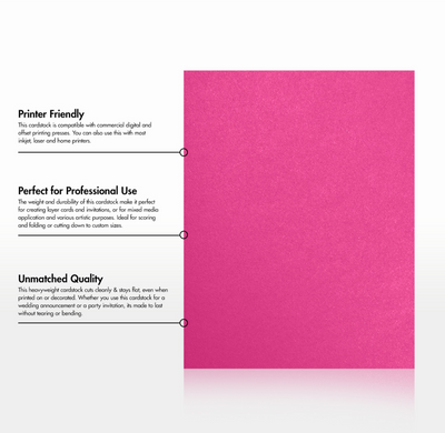 Azalea Fuchsia Metallic 105lb 8 1/2 x 11 Cardstock