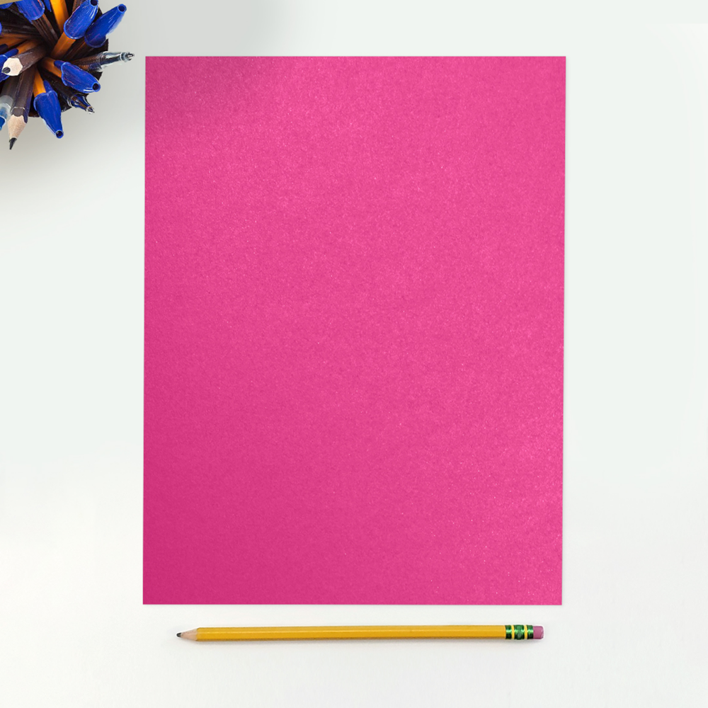 Azalea Fuchsia Metallic 105lb 8 1/2 x 11 Cardstock
