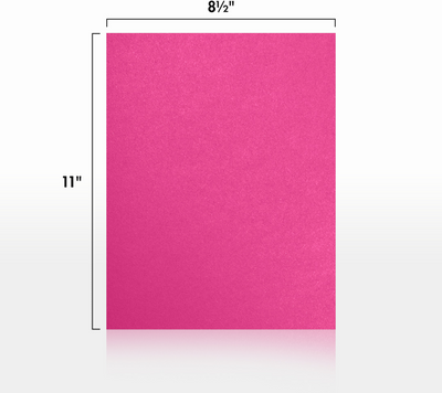 Azalea Fuchsia Metallic 105lb 8 1/2 x 11 Cardstock