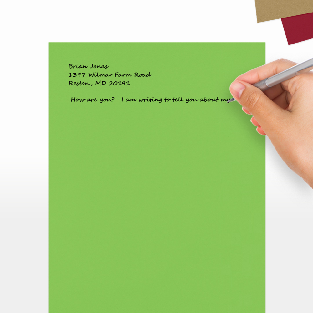 Limelight Green 100lb 8 1/2 x 11 Cardstock