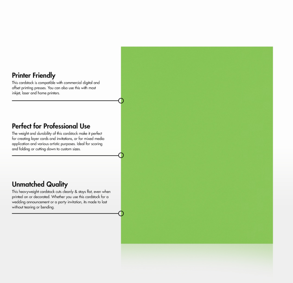 Limelight Green 100lb 8 1/2 x 11 Cardstock
