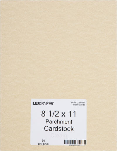 Cream Parchment 65lb 8 1/2 x 11 Cardstock
