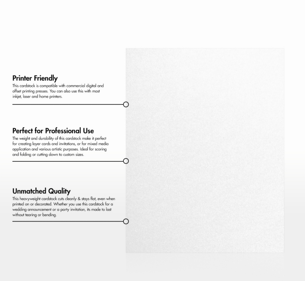 Crystal White Metallic 105lb 8 1/2 x 11 Cardstock