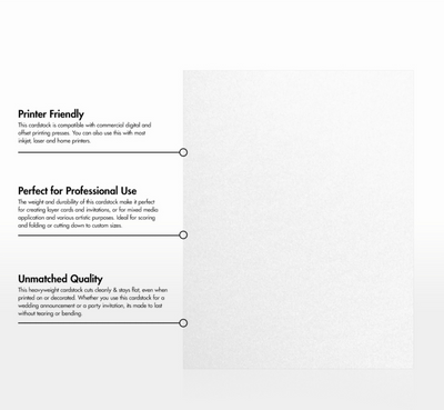 Crystal White Metallic 105lb 8 1/2 x 11 Cardstock